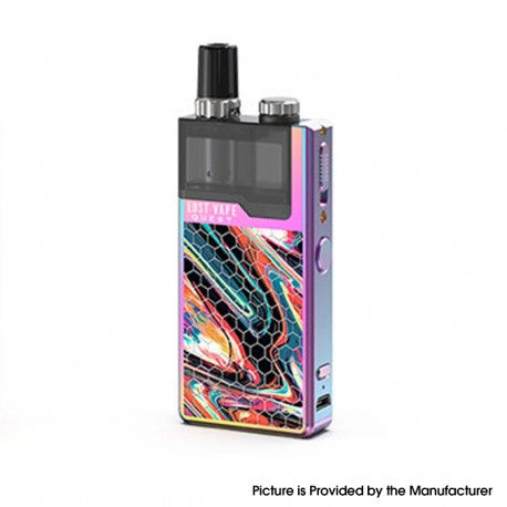 Authentic LostVape Orion Q-PRO Q Pro 24W 950mAh Pod System Kit - Rainbow / Rainbow, Stainless Steel, 2ml, 0.5ohm / 1.0ohm