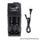 Authentic TrustFire TR 001 LED Charger for 18650, 18500, 18350, 17670, 16340, 14650, 14500, 14430 - Black, Dual-Slot, US Plug