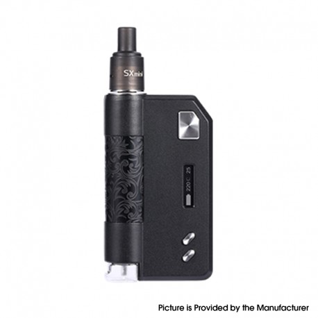 Authentic YiHi SXmini SX Auto DTL / MTL 1400mAh TC VW Box Mod Pod Kit w/ SX-ADA Atomizer - Elegant Black, 3.5ml, 180~260'C