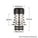 Authentic Reewape AS278S 510 Replacement Drip Tip for RDA / RTA / RDTA / Sub-Ohm Tank Atomizer - Silver + Yellow, 21mm