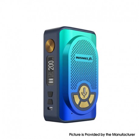 Authentic WISMEC AI Alexa 200W TC VW Variable Wattage Box Mod w/ Bluetooth - Indigo Gradient, 1~200W, 2 x 18650