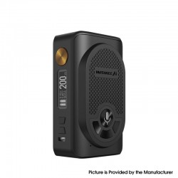 Authentic WISMEC AI Alexa 200W TC VW Variable Wattage Box Mod w/ Bluetooth - Black, 1~200W, 2 x 18650