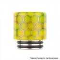 Authentic Reewape AS272 Changeable 810-510 Drip Tip w/ Anti Spit SS Mesh Sheet for RDA / SMOK TFV8 - Yellow, Resin, 18mm