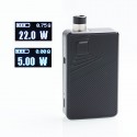 Authentic Artery PAL II 2 Pro 22W 1000mAh Pod System VW Mod Kit - Black Diamond, 5~22W, 0.6ohm / 1.0ohm, 3ml (Standard Edition)