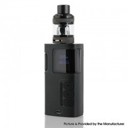 Authentic KangerTech Ripple Kit 200W TC VV Box Mod w/ Sub Ohm Tank - Black, Zinc Alloy, 10~200W, 2 x 18650