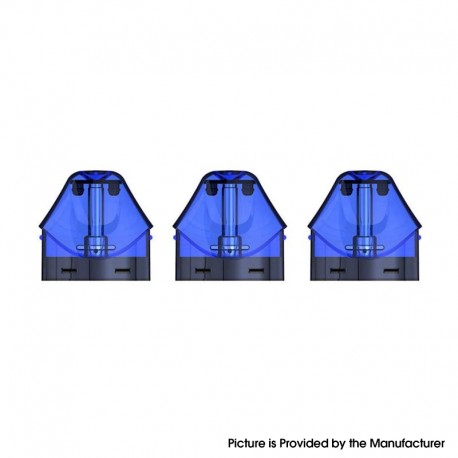 Authentic Nikola Replacement Refillable Pod Cartridge w/ 1.2ohm Coil for Delorean Pod System Kit - Blue, 2ml (3 PCS)