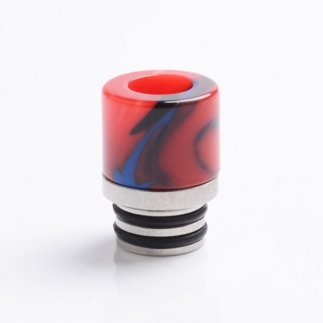 Authentic Reewape AS103 510 Drip Tip for RDA / RTA / RDTA / Sub-Ohm Tank Atomizer - Red Blue, Stainless Steel + Resin, 16mm