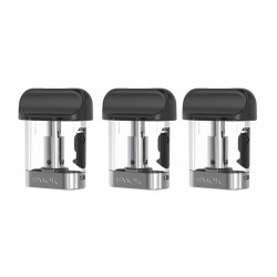 Authentic SMOKTech SMOK Mico Pod Kit Replacement Cartridge w/ 1.4ohm Ceramic Coil - Black + Transparent, 1.7ml (3 PCS)