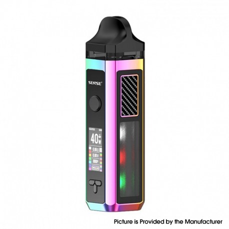 Authentic Sense Herakles 40W 1500mAh VW Pod Mod Hybrid AIO System Starter Kit - Rainbow, Zinc Alloy + PC, 6ml, 5~40W