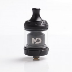 Authentic Hellvape MD MTL RTA Rebuildable Tank Atomizer - Black, Stainless Steel + Pyrex Glass, 2ml / 4ml, 24mm Diameter