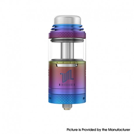 Authentic VandyVape Widowmaker RTA Rebuildable Tank Atomizer - Rainbow, Stainless Steel + Glass, 6ml, 25mm Diameter