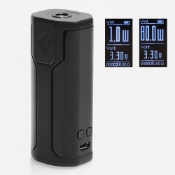 Authentic Wismec Sinuous P80 80W TC VW Variable Wattage Box Mod - Black, 1~80W, 100~315'C / 200~600'F, 1 x 18650