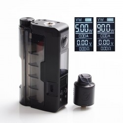 Authentic Dovpo 90W Topside Lite Kit TC VW Box Mod + Variant RDA Atomizer - Black, Polycarbonate, 5~90W, 1 x 20700 / 21700