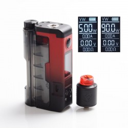 Authentic Dovpo 90W Topside Lite Kit TC VW Box Mod + Variant RDA Atomizer - Red, Polycarbonate + PCTG, 5~90W, 1 x 20700 / 21700