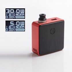 Authentic SXK Bantam Revision 30W VW Variable Wattage Box Mod Kit w/o 18350 Battery - Red, 5~30W, 1 x 18350, SEVO-30