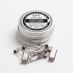 Authentic Goforvape Ni80 Framed Staple Staggered Fused Clapton Wire - 28GA + (Flat 0.1x0.3) x 4 + 28GA + 38GA, 0.27ohm (10 PCS)