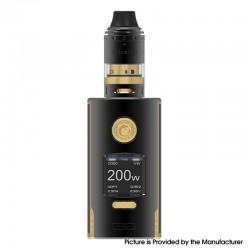 Authentic Vapefly Kriemhild 200W VW Box Mod Starter Kit w/ Sub Ohm Tank - Black Gold, 5ml, 5~200W, 2 x 18650 / 20700 /21700