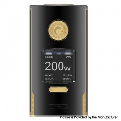 Authentic Vapefly Kriemhild 200W VW Variable Wattage Box Mod - Black Gold, 5~200W, 2 x 18650 / 20700 / 21700