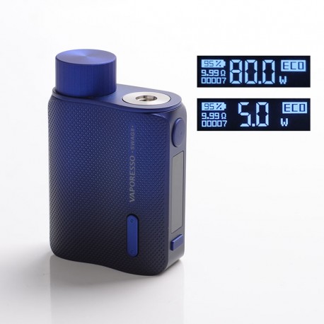 Authentic Vaporesso SWAG II 2 80W Variable Wattage Box Mod - Blue, 5~80W, 0.03~5.0ohm, 1 x 18650