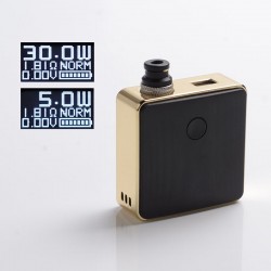 Authentic SXK Bantam Revision 30W VW Variable Wattage Box Mod Kit w/o 18350 - Gold Plating, 5~30W, 1 x 18350, SEVO-30