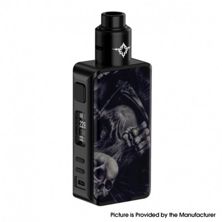 Authentic Rincoe Manto Pro 228W TC VW Box Mod Kit with Metis RDA Atomizer - Dead Skull, 1~228W, 200~600'F, 2 x 18650