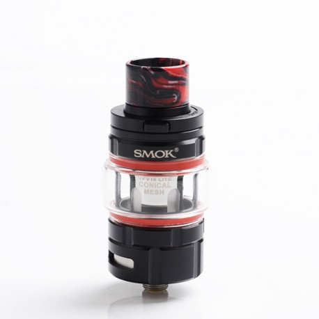 Authentic SMOKTech SMOK TFV16 Lite Mesh Sub Ohm Tank Atomizer - Black, Stainless Steel + Glass, 5ml, 28mm Diameter
