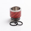 Authentic Reewape AS291 Replacement 810 Drip Tip for SMOK TFV8/TFV12 Tank/Kennedy/Battle RDA - Red, SS + Carbon Fiber, 16mm