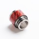 Authentic Reewape AS291 Replacement 810 Drip Tip for SMOK TFV8/TFV12 Tank/Kennedy/Battle RDA - Red, SS + Carbon Fiber, 16mm