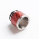 Authentic Reewape AS291 Replacement 810 Drip Tip for SMOK TFV8/TFV12 Tank/Kennedy/Battle RDA - Red, SS + Carbon Fiber, 16mm