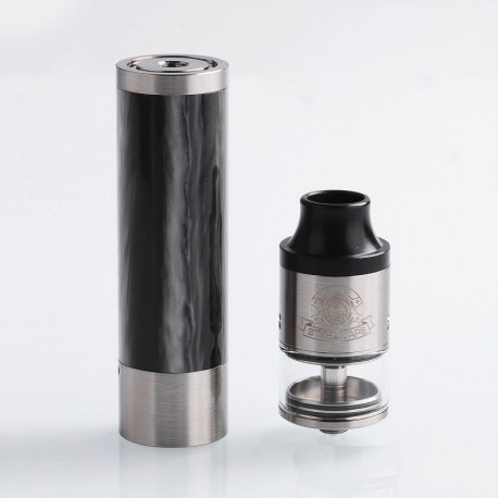 Authentic Steel Tailspin Hybrid Mechanical Mod + RDTA Kit - Silver, Brass + Stainless Steel, 1 x 18650, 4ml, 25mm Dia.