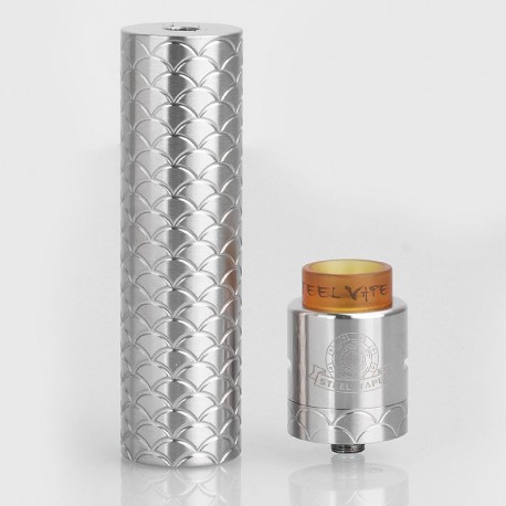 Authentic Steel Sebone Hybrid Mechanical Mod + RDA Kit - Silver, Stainless Steel, 1 x 18650, 24mm Diameter