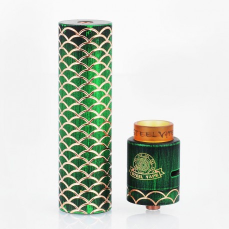 Authentic Steel Sebone Hybrid Mechanical Mod + RDA Kit - Green, Copper, 1 x 18650, 24mm Diameter