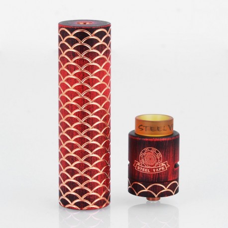 Authentic Steel Sebone Hybrid Mechanical Mod + RDA Kit - Red, Copper, 1 x 18650, 24mm Diameter