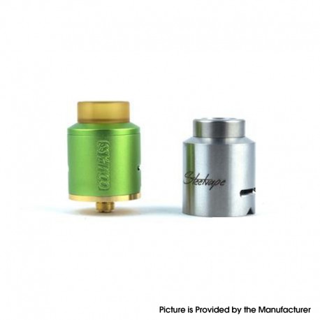 Authentic Steel Compass RDA Rebuildable Dripping Atomizer - Green, Stainless Steel + Aluminum, 25mm Diameter