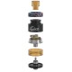 Authentic ULTRONER Gather MTL / DTL RDA / RDTA Dripping Tank Atomizer - Black + Random Color Stabwood, SS, 22mm Diameter