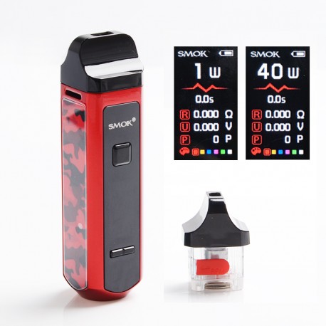 [Ships from Bonded Warehouse] Authentic SMOK RPM40 40W 1500mAh VW Mod Pod System Kit - Red Camouflage, 1~40W, 0.4ohm / 0.6ohm