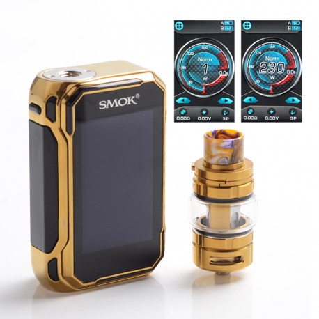 Authentic SMOKTech SMOK G-Priv 3 230W TC VW Box Mod Kit w/ TFV16 Lite Tank Atomizer - Prism Gold, 1~230W, 2 x 18650