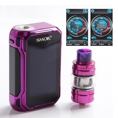 Authentic SMOKTech SMOK G-Priv 3 230W TC VW Box Mod Kit w/ TFV16 Lite Tank Atomizer - Purple Red, 1~230W, 2 x 18650