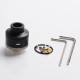 Authentic Gas Mods G.R.1 GR1 S RDA Rebuildable Dripping Atomizer w/ BF Pin - Black, Stainless Steel + POM, 22mm Diameter
