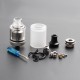 Authentic Gas Mods Kree RTA Rebuildable Tank Vape Atomizer w/ A Spare PC Tank Tube - Silver, 3.5ml, SS + Glass, 22mm Diameter