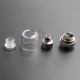 Authentic Gas Mods Kree RTA Rebuildable Tank Vape Atomizer w/ A Spare PC Tank Tube - Silver, 3.5ml, SS + Glass, 22mm Diameter