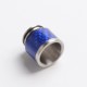 Authentic Reewape AS291 Replacement 810 Drip Tip for SMOK TFV8/TFV12 Tank/Kennedy/Battle RDA - Blue, SS + Carbon Fiber, 16mm