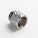 Authentic Reewape AS291 Replacement 810 Drip Tip for SMOK TFV8/TFV12 Tank/Kennedy/Battle RDA - Silver, SS + Carbon Fiber, 16mm