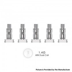 Authentic VOZOL Ark Pod System Kit / Cartridge Replacement MTL Dual Coil Head - Silver, 1.4ohm (5 PCS)