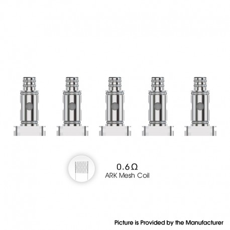 Authentic VOZOL Ark Pod System Kit / Cartridge Replacement DL Mesh Coil Head - Silver, 0.6ohm (5 PCS)