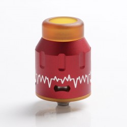 Authentic Steel ECG Bottom Feeder RDA Rebuildable Dripping Atomizer w/ BF Pin - Red, Stainless Steel, 24mm Diameter