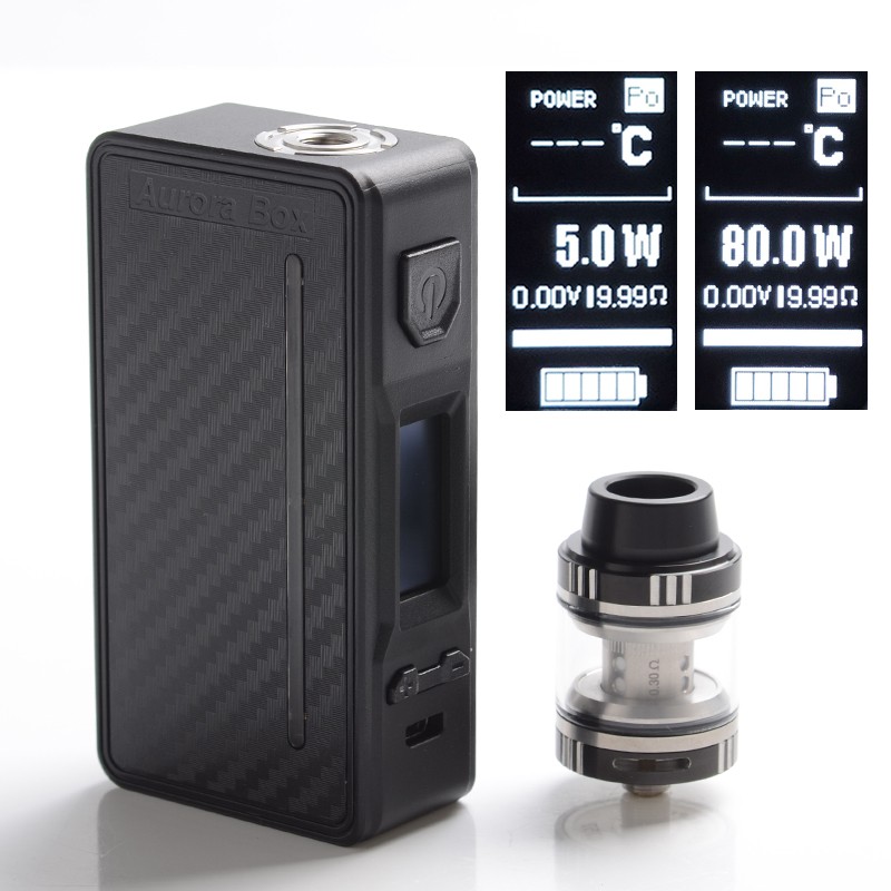 Buy Authentic Steel Vape Aurora 80W VW Black + Silver Mod Kit w/ Tank