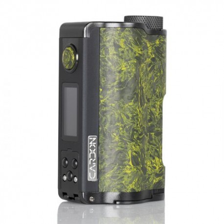 Authentic DOVPO Topside Dual Carbon 200W YIHI Chip TC VW Squonk Box Mod - Carbon Yellow, Aluminum Alloy, 5~200W, 2 x 18650