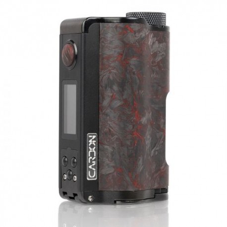 Authentic DOVPO Topside Dual Carbon 200W YIHI Chip TC VW Squonk Box Mod - Carbon Red, Aluminum Alloy, 5~200W, 2 x 18650