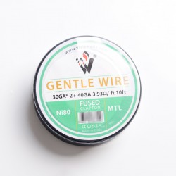 Authentic Vivi Gentle Fused Clapton MTL Ni80 Heating Wire - Silver, 30GA x 2 + 40GA, 3.93ohm / ft, 10ft (3 Meters)